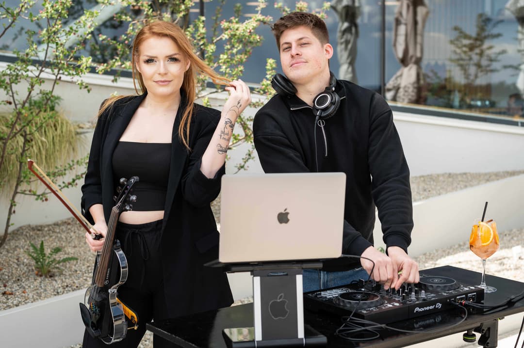 Ekaterina posing with Luka Fras