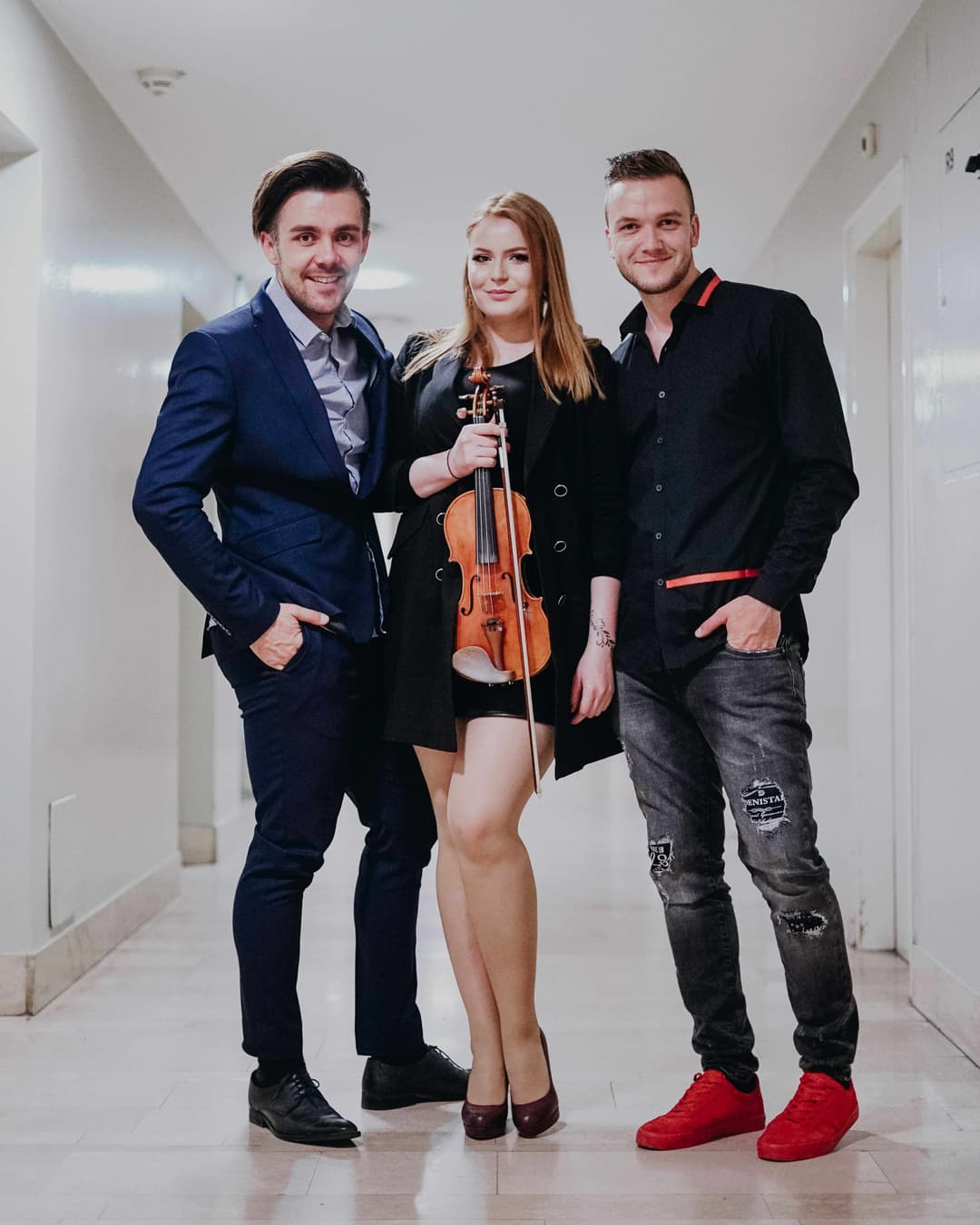 posing with Aleš Vovk and Luka Basi